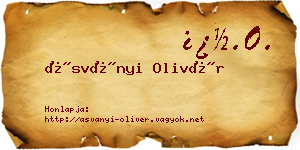 Ásványi Olivér névjegykártya